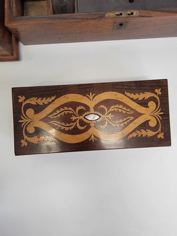 SIX ASSORTED ANTIQUE WOODEN BOXES - 16