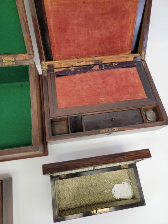 SIX ASSORTED ANTIQUE WOODEN BOXES - 8