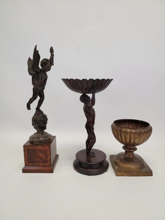 THREE BRONZE DECORATIVES / SCULPTURES - 6