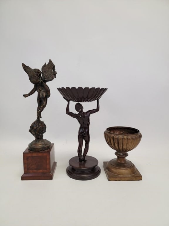 THREE BRONZE DECORATIVES / SCULPTURES - 7