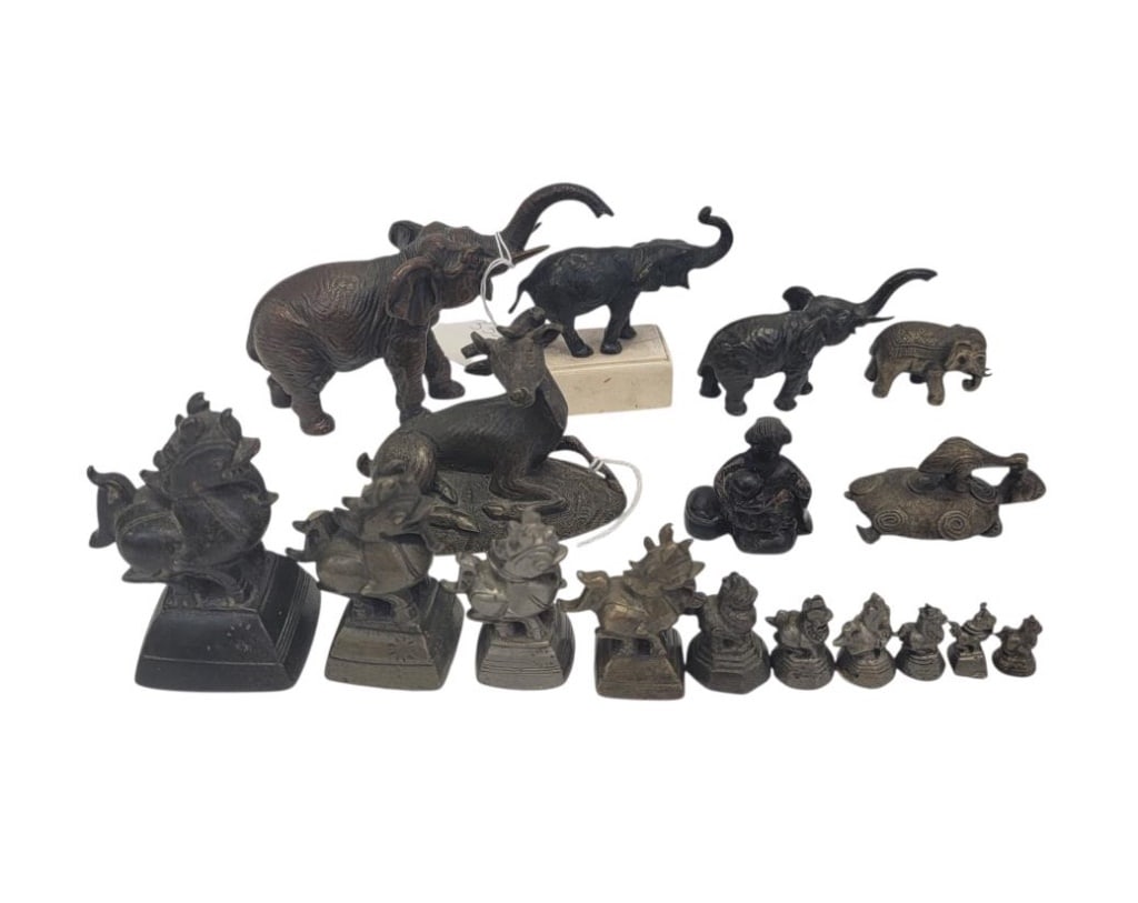 ANTIQUE COLLECTION BRONZE MINIATURE ANIMALS, ETC. (1 of 8)