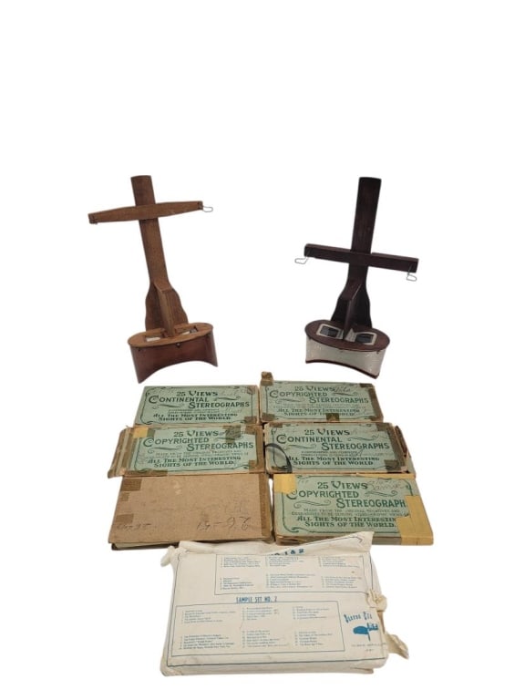 LOT OF ANTIQUE STEREOGRAPHS & 2 VIEWERS (1 of 6)