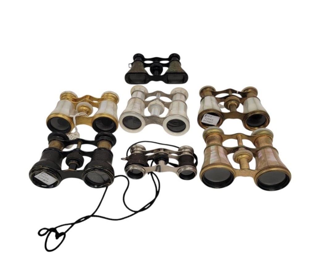 SEVEN ANTIQUE & VINTAGE PAIRS OF OPERA GLASSES (1 of 6)