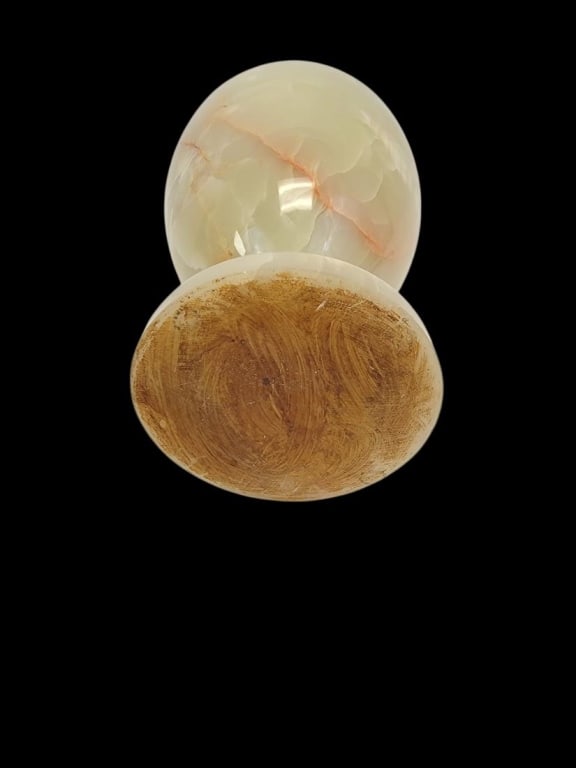 VINTAGE CARVED SOLID ALABASTER 13" BALUSTER VASE - 6