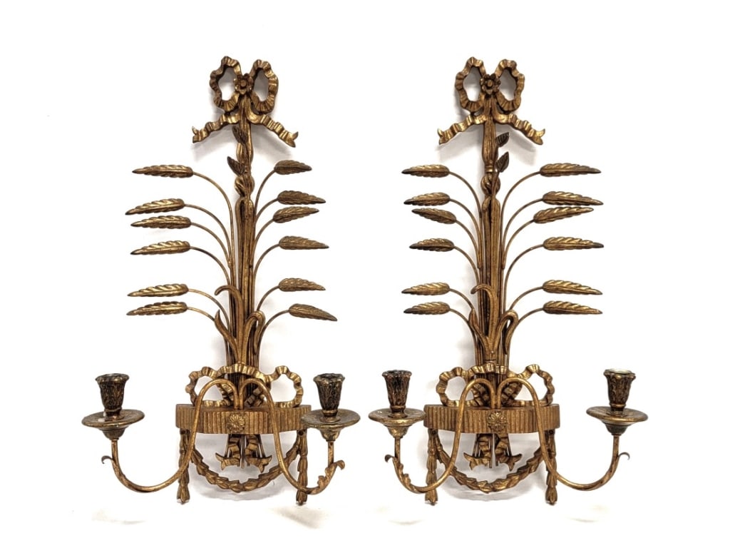 PR VINTAGE ITALIAN PALLADIO GILTWOOD WALL SCONCES (1 of 13)