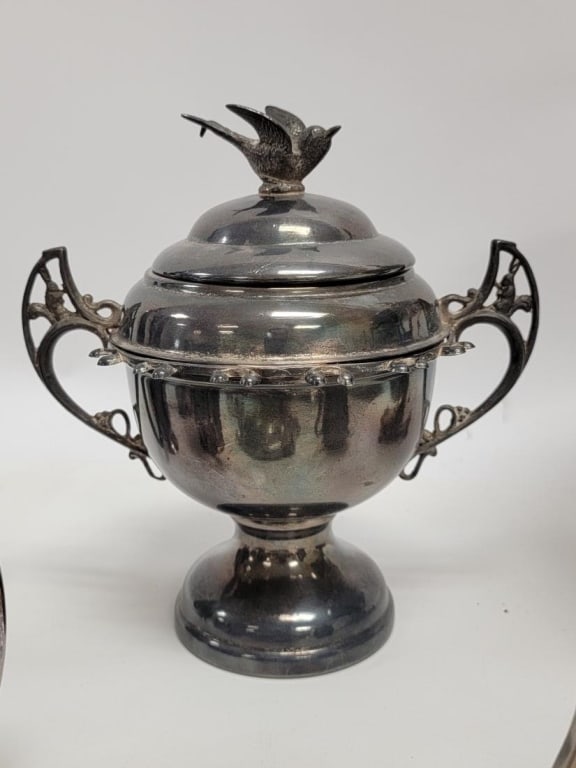 ASSORTED ESTATE SILVER PLATED UTENSILS & TABLEWARE - 4