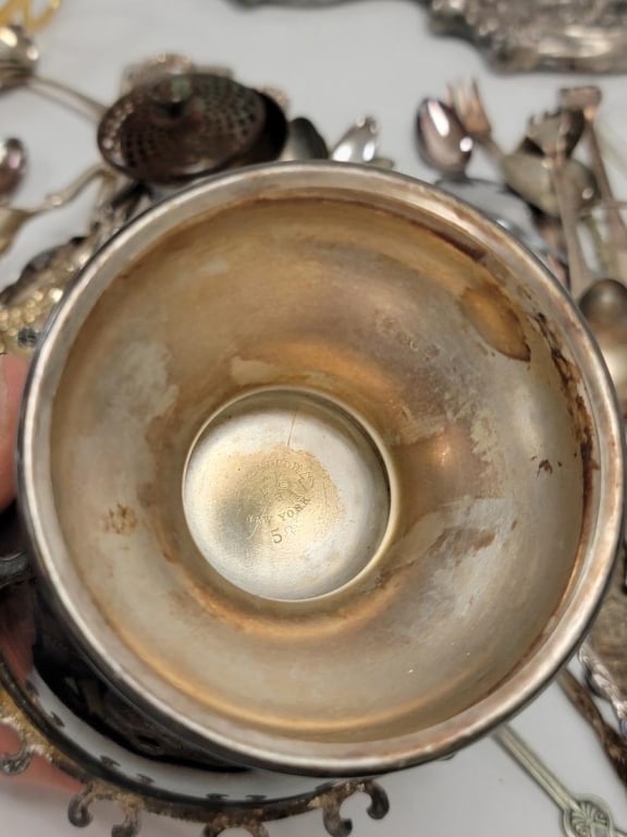 ASSORTED ESTATE SILVER PLATED UTENSILS & TABLEWARE - 5