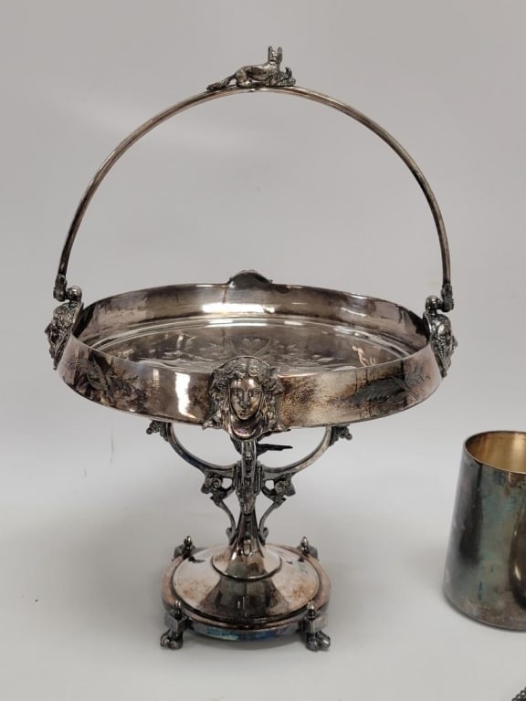 ASSORTED ESTATE SILVER PLATED UTENSILS & TABLEWARE - 6