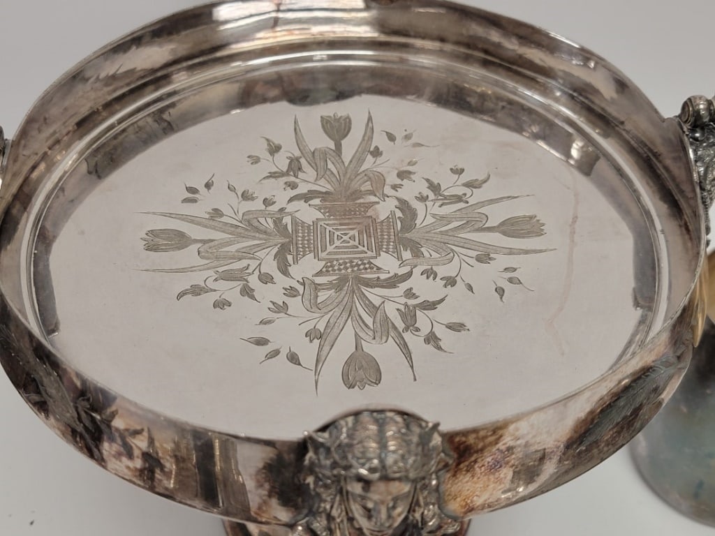 ASSORTED ESTATE SILVER PLATED UTENSILS & TABLEWARE - 7