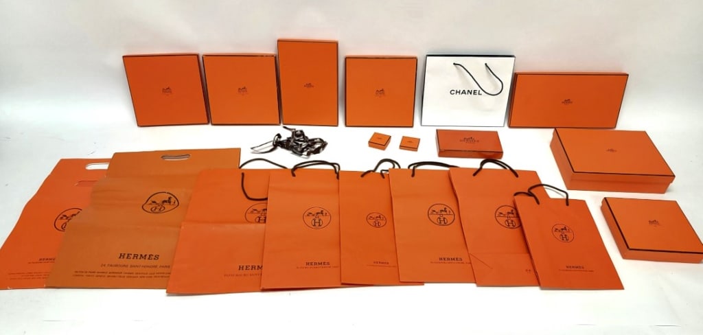 AUTHENTIC HERMES CARDBOARD BOXES & BAGS CHANEL ETC (1 of 14)