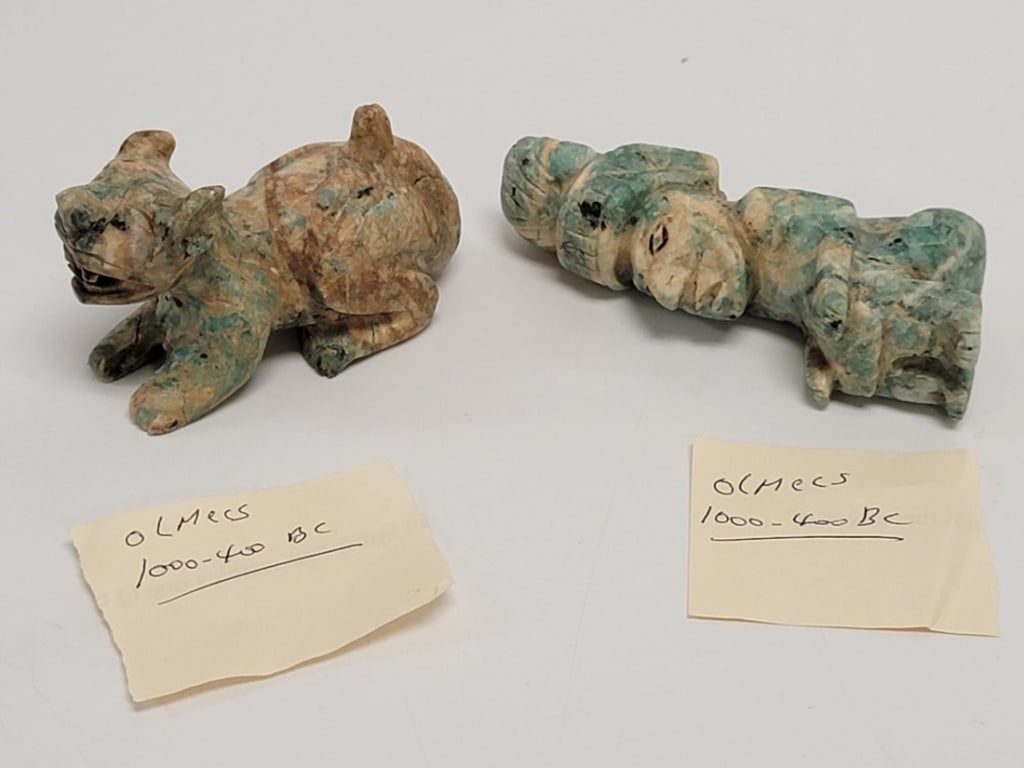 THREE PRIMITIVE STONE CARVINGS, ETC. - 15