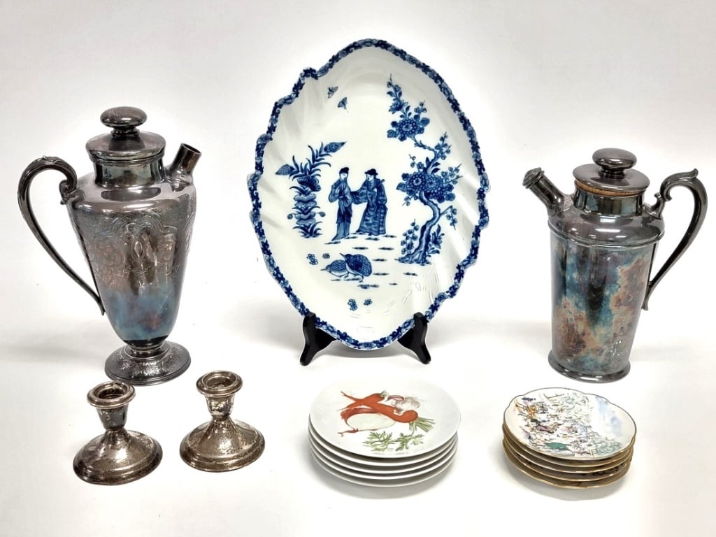 ESTATE LOT, SILVERPLATE, STERLING, PORCELAIN (1 of 17)