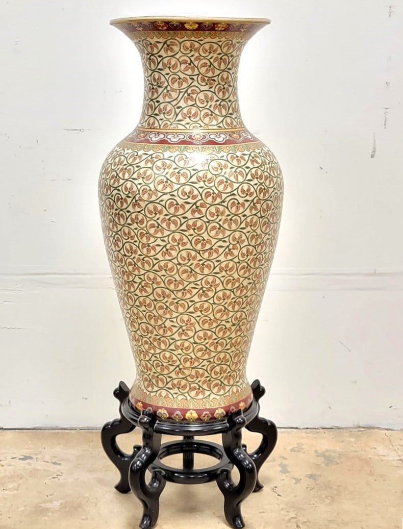 LARGE VINTAGE ARABESQUE PORCELAIN FLOOR VASE (1 of 12)