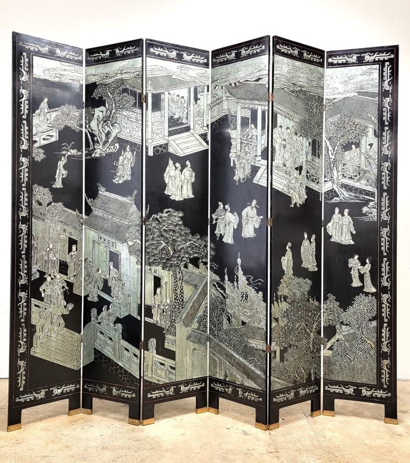 MODERN CHINESE METALLIC MONOTONAL DIVIDER SCREEN (1 of 20)