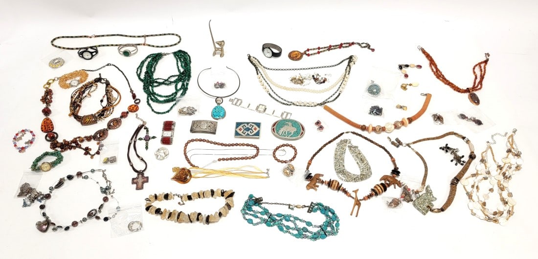 TRAY LOT LADIES COSTUME JEWELRY STERLING SILVER ETC (1 of 20)