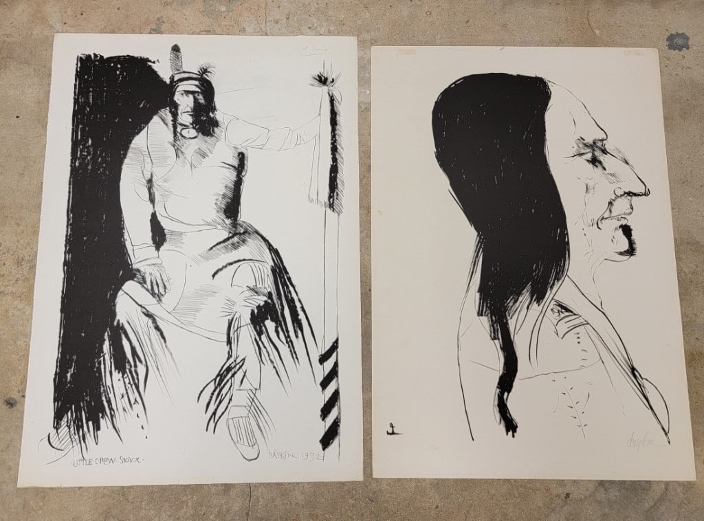 TWO LEONARD BASKIN LITHOGRAPH PRINTS (1 of 11)