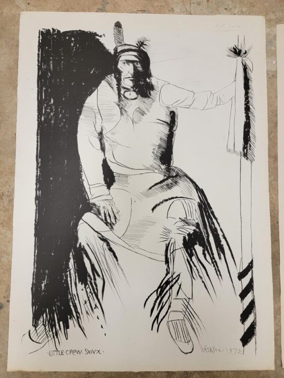 TWO LEONARD BASKIN LITHOGRAPH PRINTS - 2