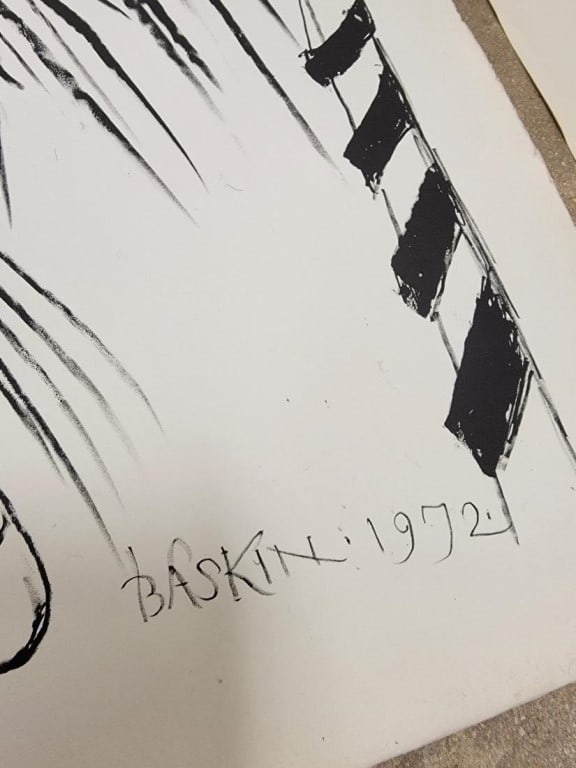 TWO LEONARD BASKIN LITHOGRAPH PRINTS - 5