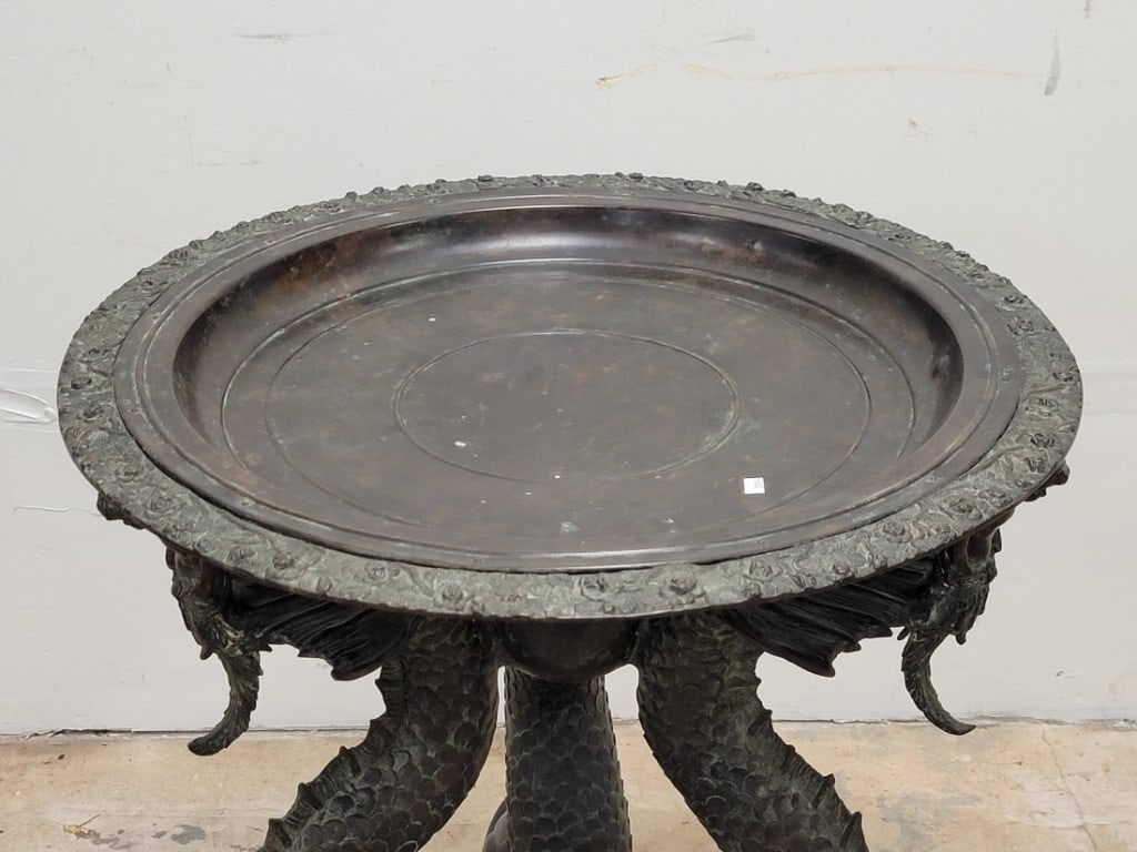 MAITLAND SMITH FIGURAL PATINATED BRONZE SIDE TABLE - 2