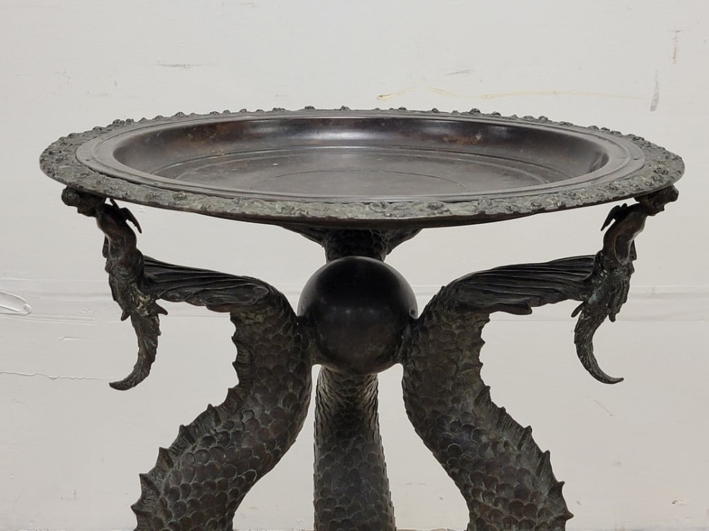 MAITLAND SMITH FIGURAL PATINATED BRONZE SIDE TABLE - 3
