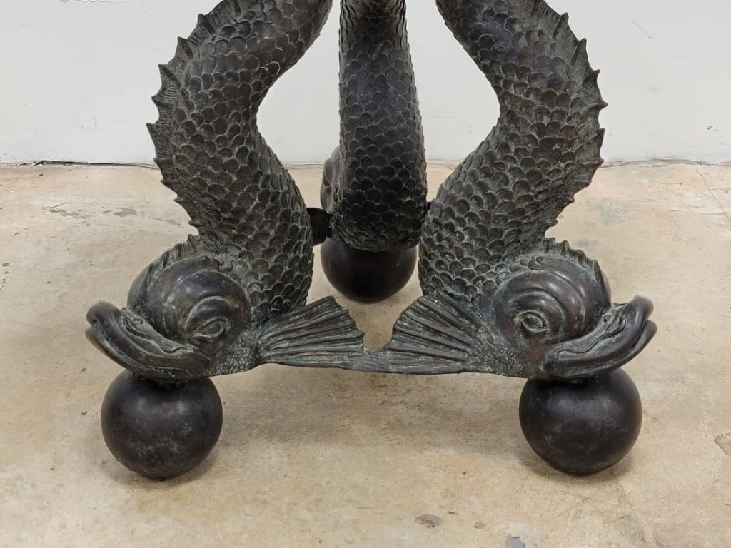 MAITLAND SMITH FIGURAL PATINATED BRONZE SIDE TABLE - 4