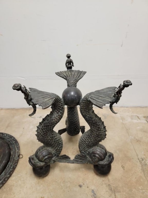 MAITLAND SMITH FIGURAL PATINATED BRONZE SIDE TABLE - 8