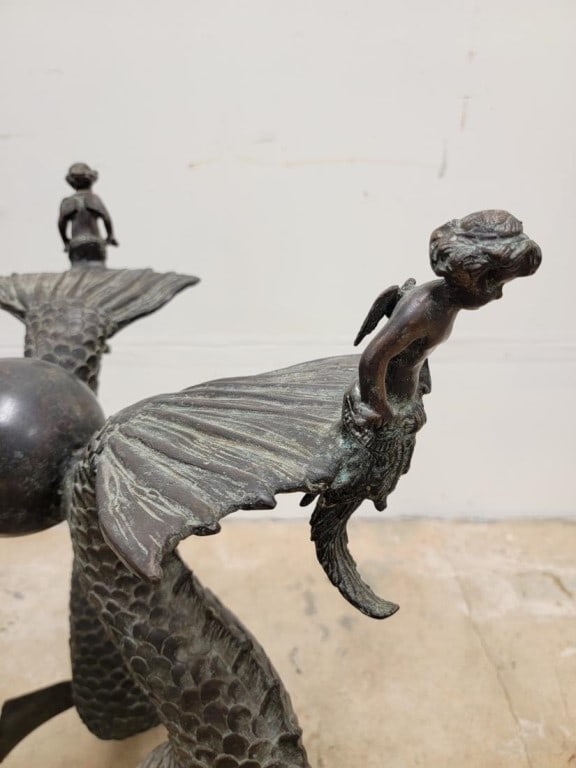 MAITLAND SMITH FIGURAL PATINATED BRONZE SIDE TABLE - 9