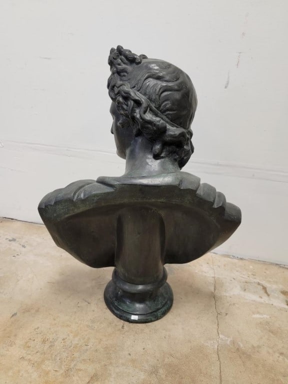 LIFESIZE BRONZE BUST, APOLLO BELVEDERE - 4