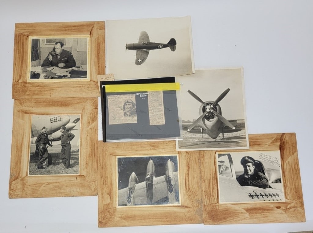 ASSORTED MILITARY SILVER GELATIN PHOTOGRAPHS, ETC: Assorted vintage military silver gelatin photographs, etc. Includes a photo of Col Benjamin S. Kelsey, Col Dave Schilling, and a few other unidentified photos. Condition: as-is estate condition, see i