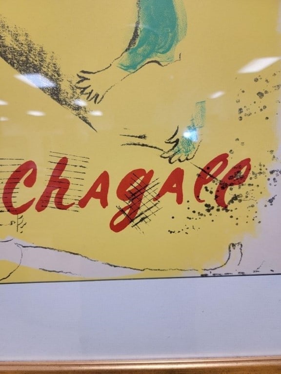 LITHOGRAPH AFTER MARC CHAGALL, YELLOW BACKGROUND - 3