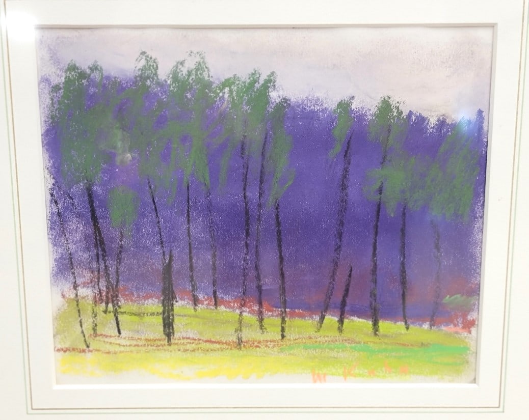 WOLF KAHN ORIGINAL PASTEL ON PAPER FOREST LANDSCAPE - 2