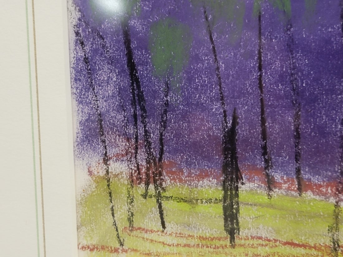 WOLF KAHN ORIGINAL PASTEL ON PAPER FOREST LANDSCAPE - 6
