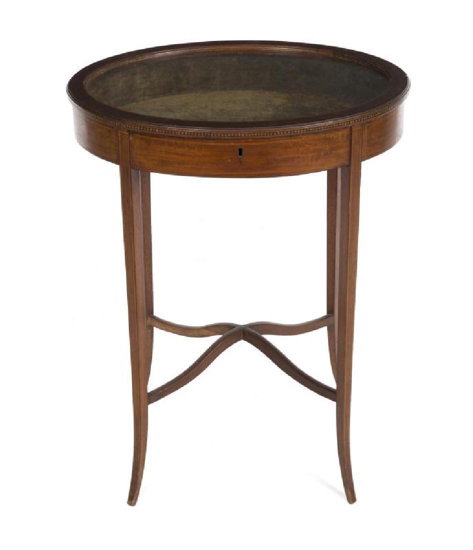 EDWARDIAN INLAID MAHOGANY VITRINE TABLE (1 of 1)