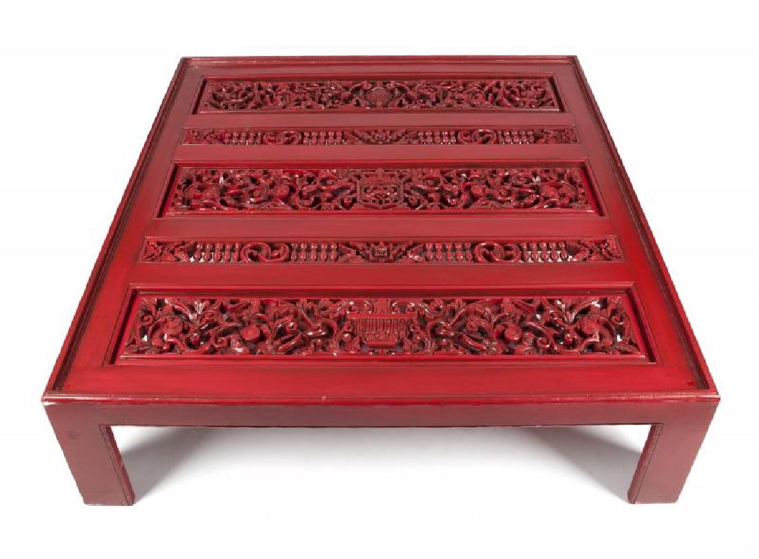 BURT REYNOLDS MODERN RED LACQUER LOW TABLE (1 of 1)