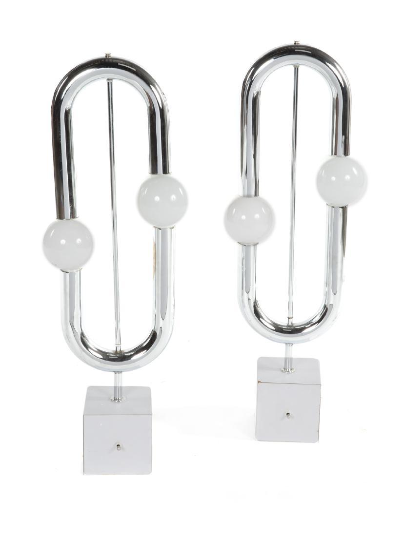 PAIR OF MODERN CHROME TABLE LAMPS (1 of 1)