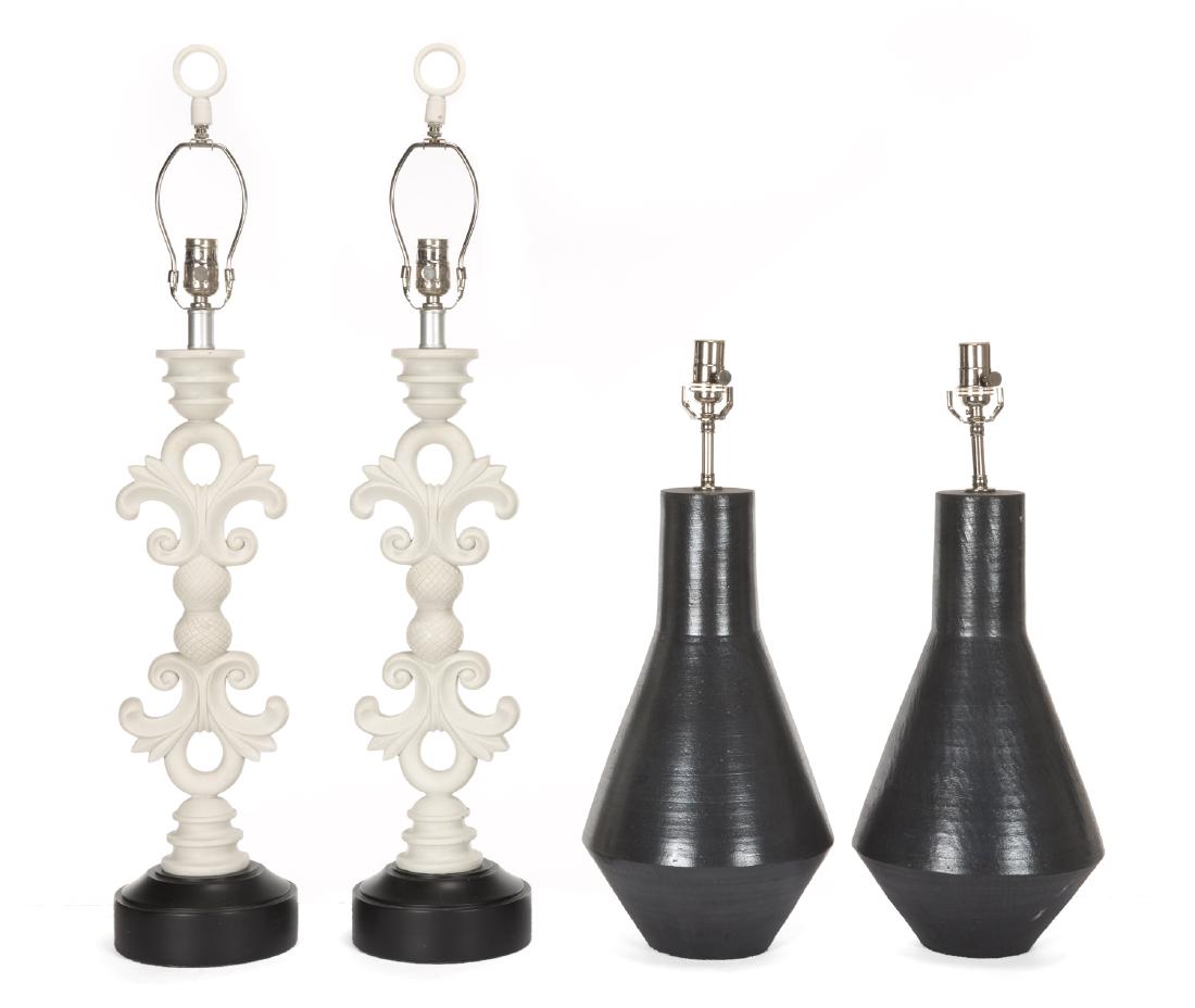 TWO PAIR OF MODERN TABLE LAMPS (1 of 1)