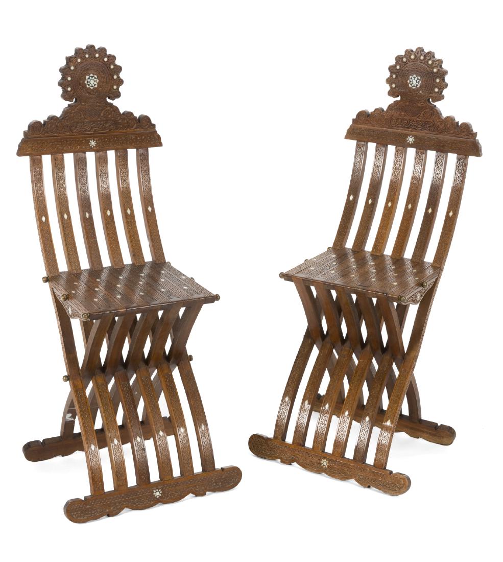 PAIR OF MOROCCAN FOLDING CHAIRS (1 of 1)