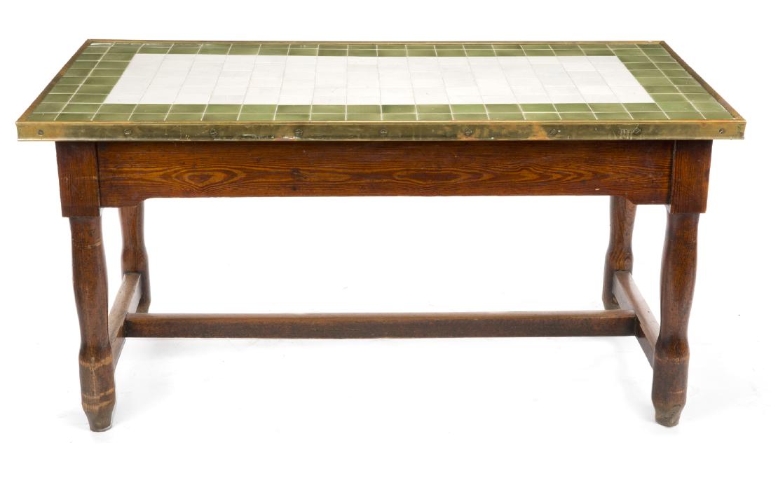 TILE TOP FARM TABLE AND STOOLS