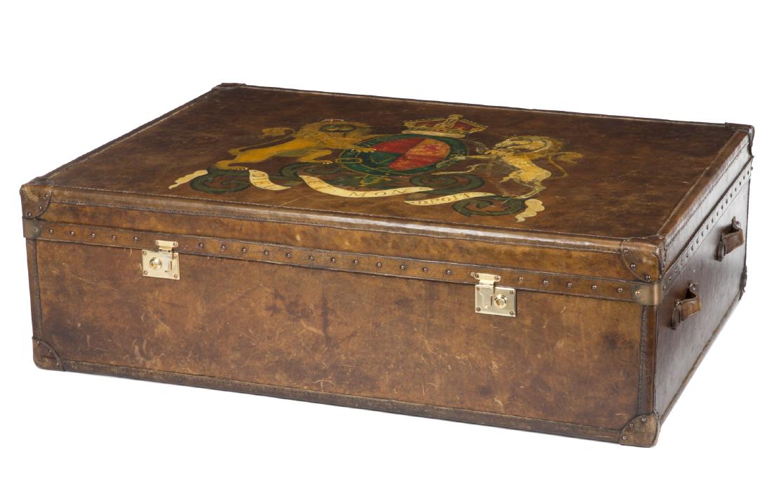 HANDPAINTED LEATHER TRUNK (1 of 2)