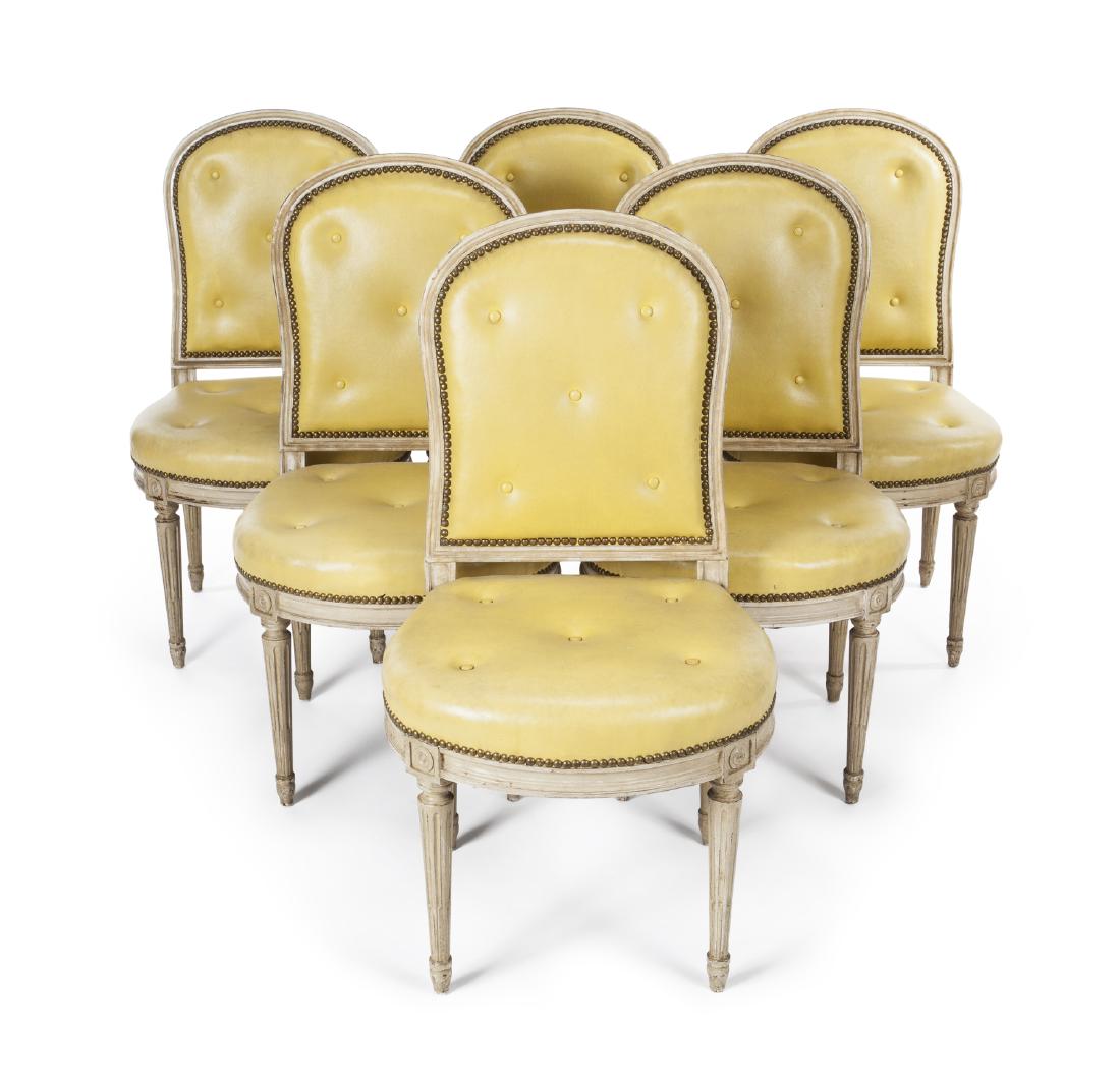 SET OF SIX LOUIS XVI STYLE SIDE CHAIRS (1 of 1)