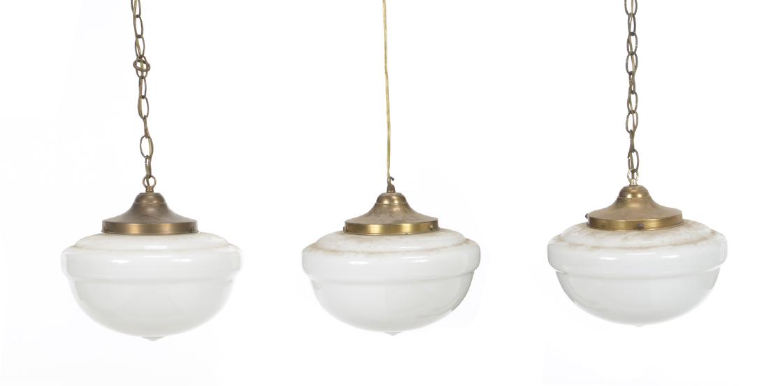 GROUP OF THREE VINTAGE HANGING LIGHT FIXTURES (1 of 2)