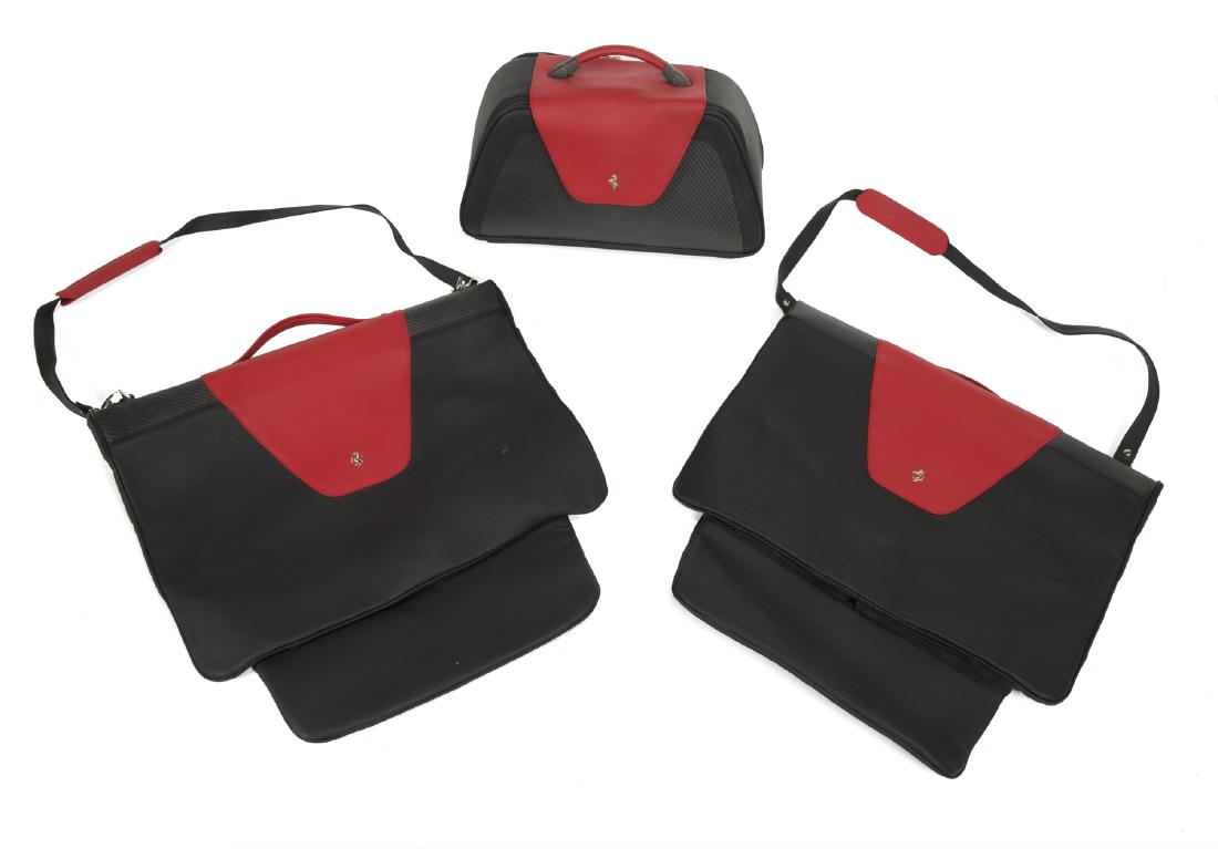 THREE PIECE BLACK FERRARI LUGGAGE SET (1 of 1)