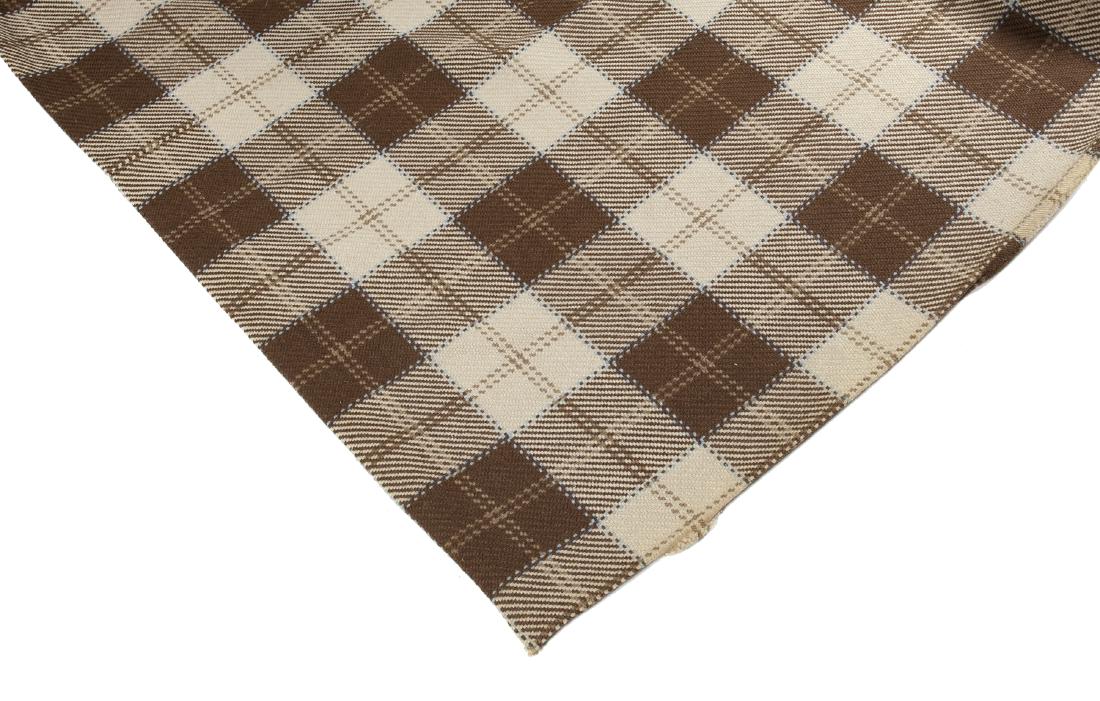 GROUP OF THREE BROWN AND CREAM PLAID RUGS (1 of 1)