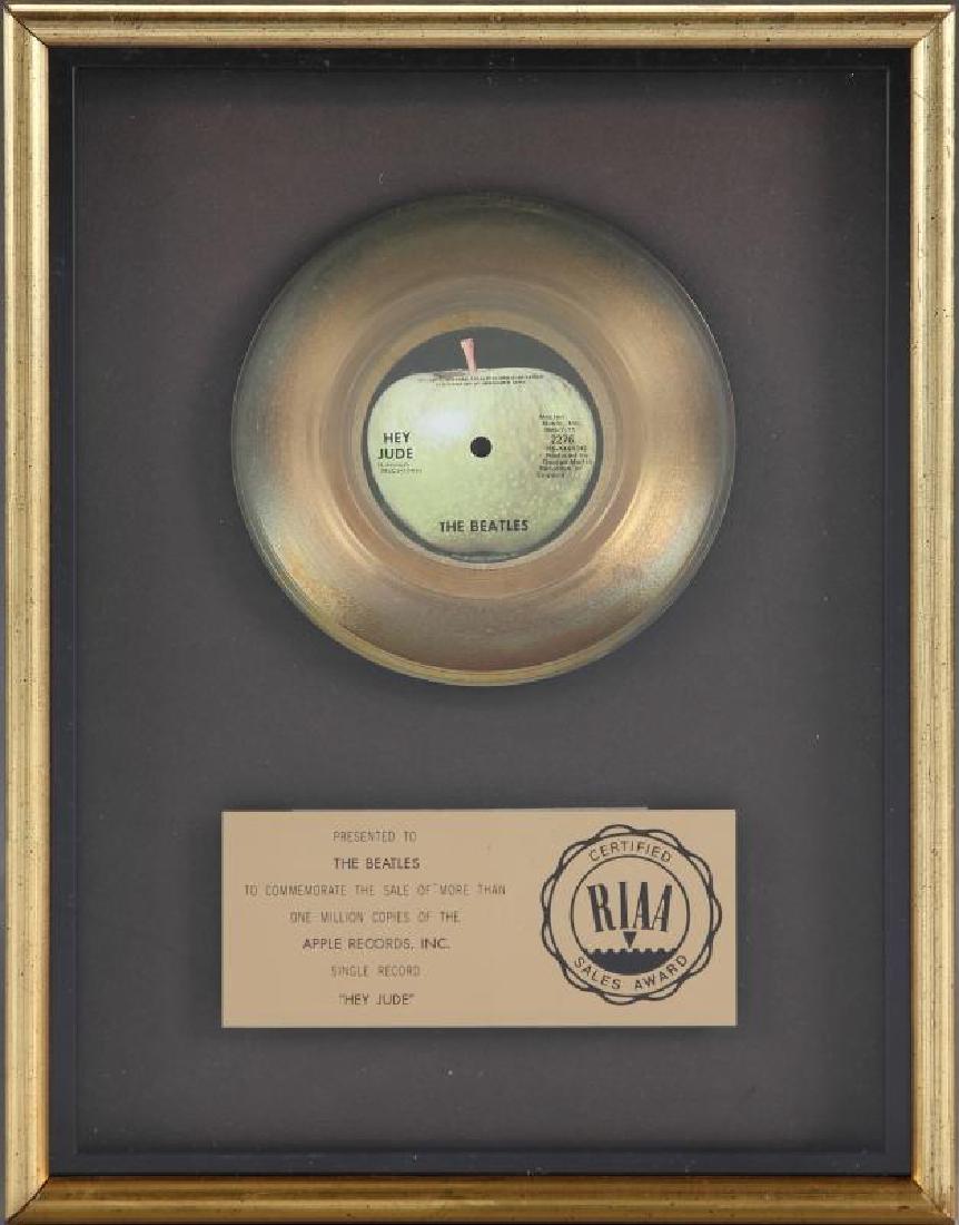 THE BEATLES "GOLD" SINGLE AWARD FOR "HEY JUDE" (1 of 1)