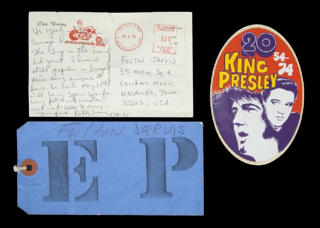 ELVIS PRESLEY EPHEMERA FROM THE COLLECTION OF FELTON (1 of 3)