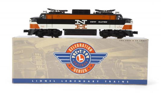 LIONEL 6-18319 NEW HAVEN EP-5 ELECTRIC LOCOMOTIVE: Locomotive has been run. Features Directional lighting, MagneTraction, TMCC (TrainMaster Command Control), and RailSounds. Boxed. Excellent. PROVENANCE From the Collection of Neil Young