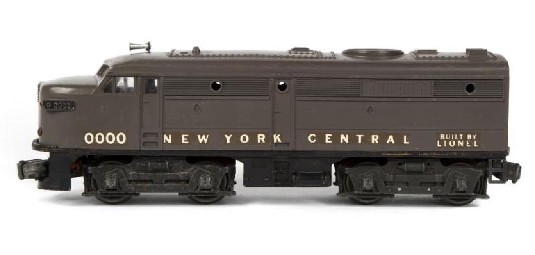 PROTOTYPE LIONEL 0000 NEW YORK CENTRAL ALCO A DIESEL: Obtained from the Lionel Archives. This Alco A unit is painted in a green/gray color over a gray shell. The lettering and numbers are decals. A red and white New York Central decal is on the nose. The