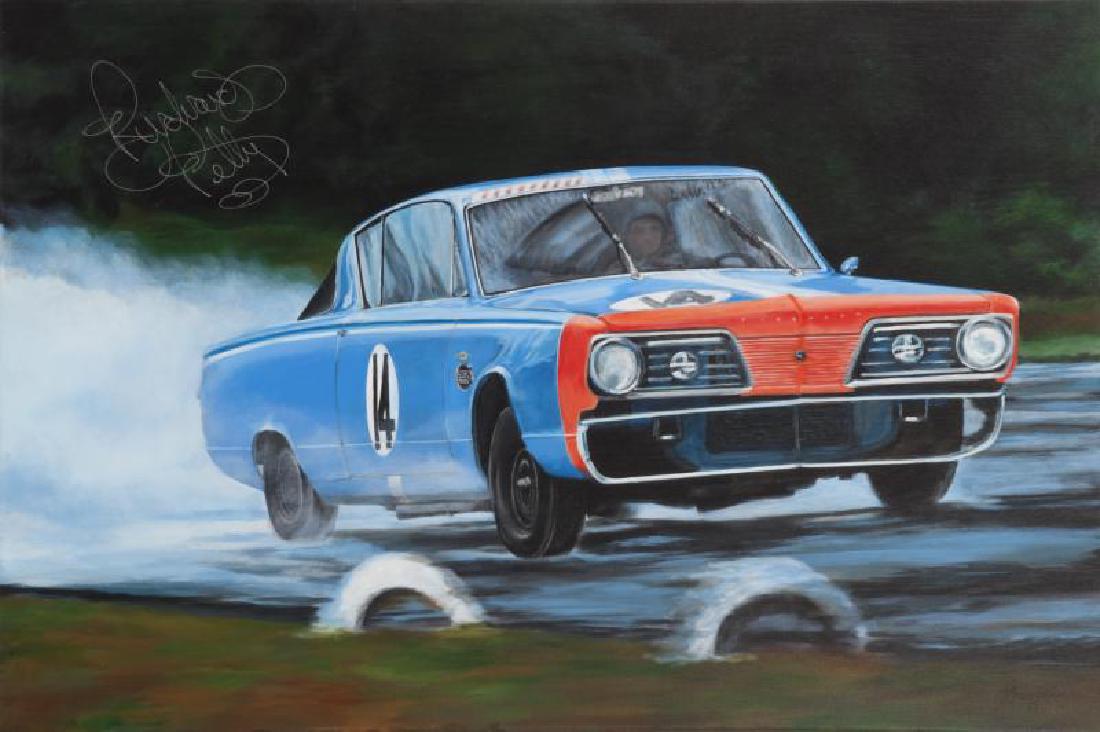 RICHARD PETTY SIGNED PLYMOUTH PAINTING (1 of 1)