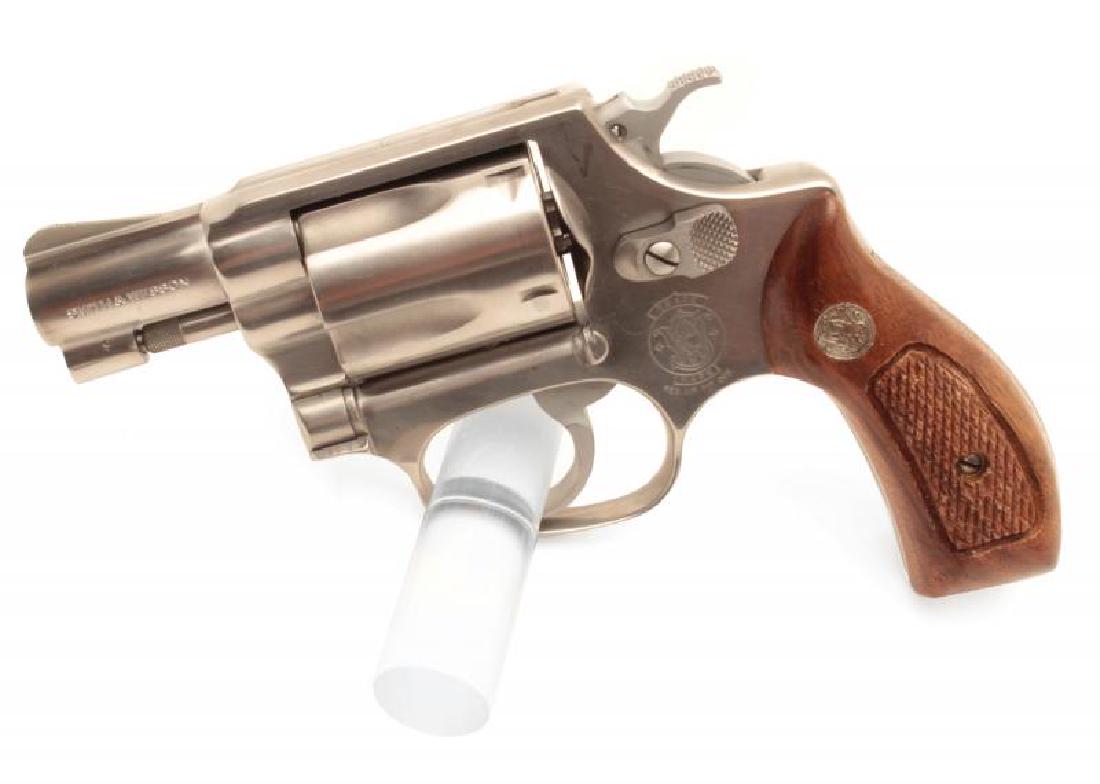 JERRY LEWIS SMITH & WESSON: Smith & Wesson Model 60 in .38 Special caliber with a 2-inch barrel, serial number AHE9607. Fine used condition. This gun cannot be picked up by or shipped to California residents. PROVENANCE From the