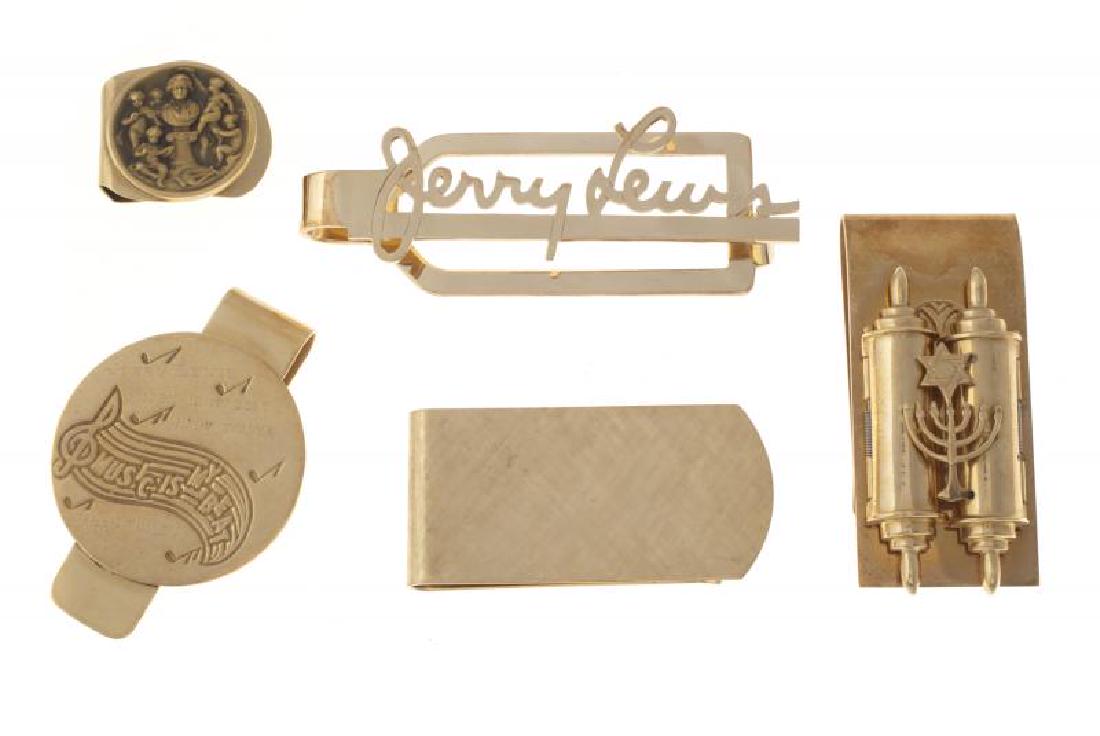 JERRY LEWIS GIFTED AND ENGRAVED 14K GOLD MONEY CLIPS (1 of 1)